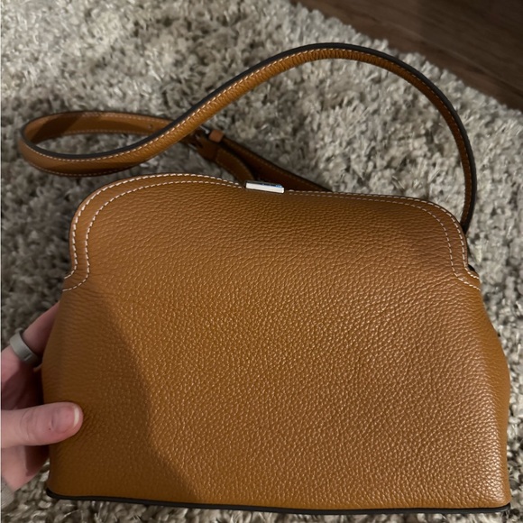 Toteme T Lock Clutch in Textured Brown Leather - Picture 5 of 9